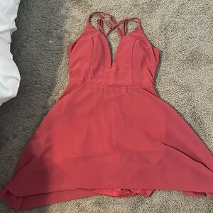 V neck dress burgundy dress